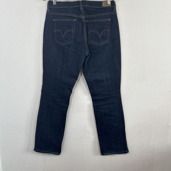 Levis 505 Jeans Womens 6S Blue Straight Leg Mid Rise Dark Wash Denim - Picture 2 of 10